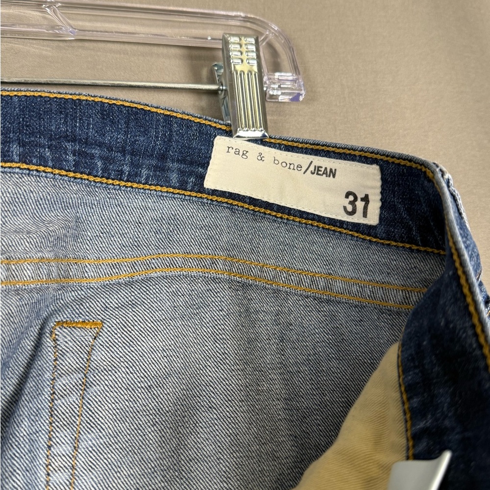 Rag & Bone Women’s Amelie Jeans Distressed Hem 31 Blue Denim - Picture 8 of 9